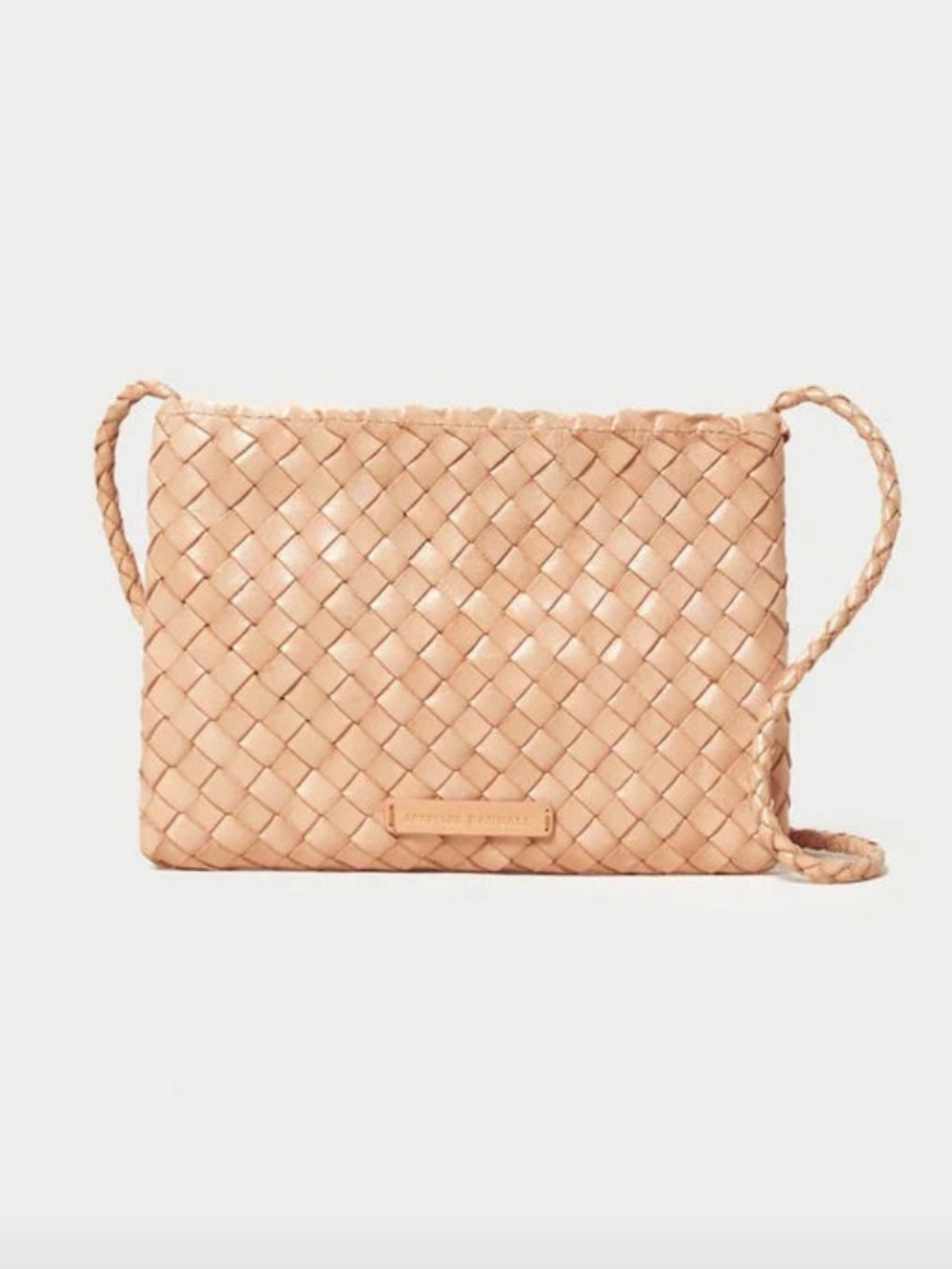 Loeffler Randall Marison Crossbody Woven Leather Tan Desert Sand Small $195 - Picture 6 of 17